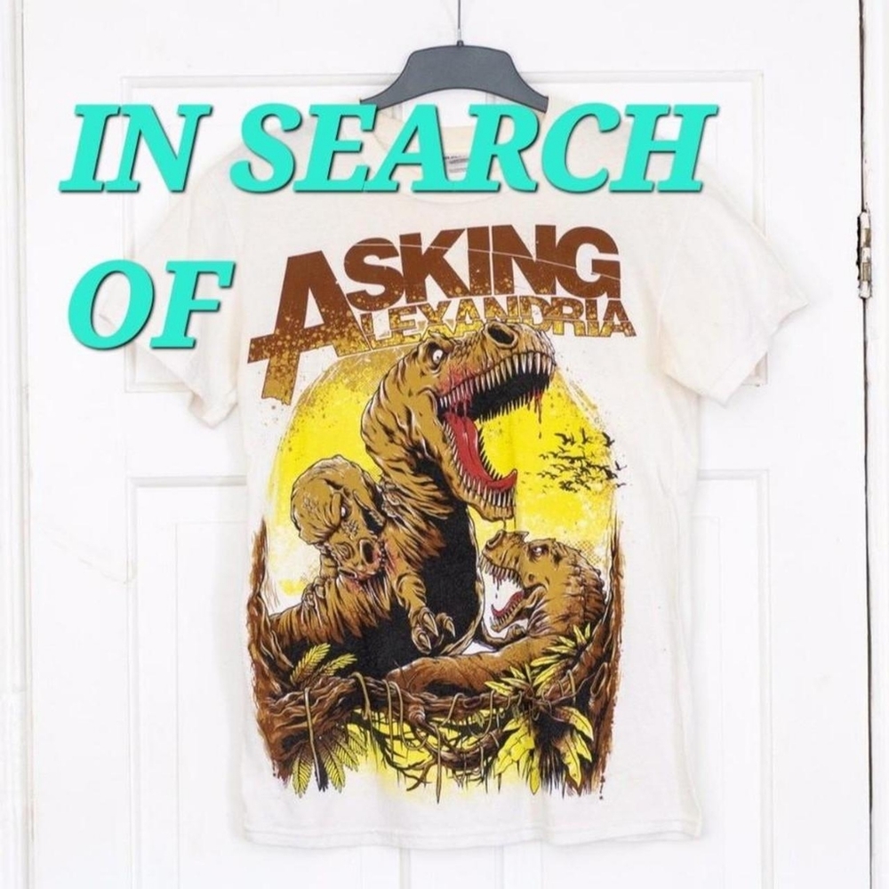 Asking alexandria Dinosaur T rex dino fight tee shirt